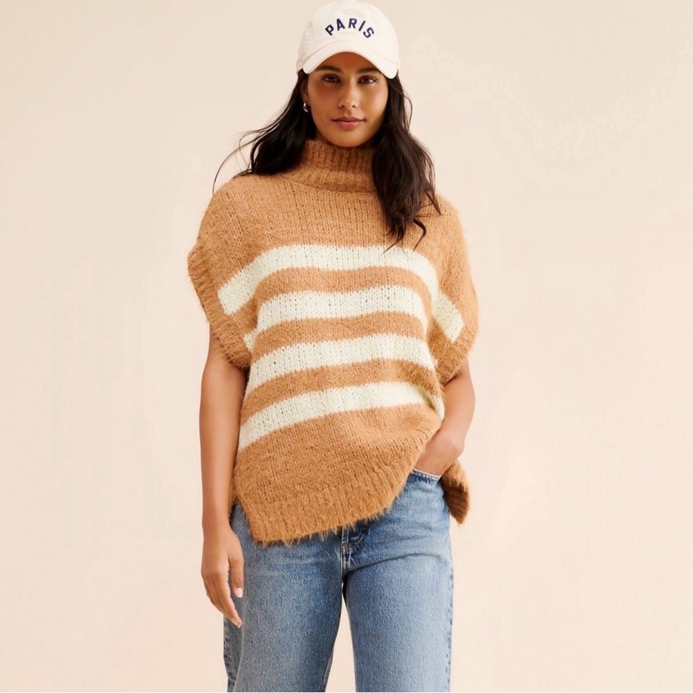 Pilcro striped mock neck sweater